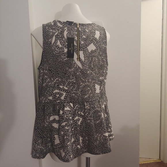 NWT Worthington black&white peplum tank blouse - Picture 5 of 5